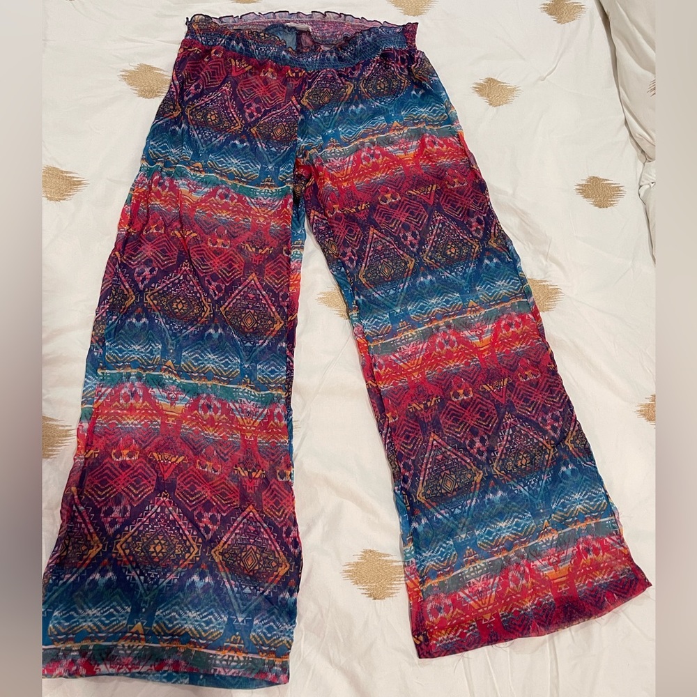 🌈 🏖️ Jessica Simpson - Fun multicolored beach cover up / bottoms!